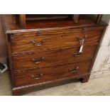 A George III mahogany chest with brushing slide W.89cm