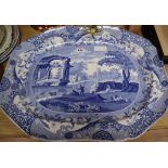 A Victorian Spode blue and white meat platter