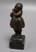 G Benedict. A small bronze figure of a girl height 15cm