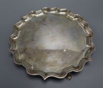 A George V silver salver by Elkington & Co, Birmingham, 1934, 15.3cm, 18 oz.