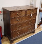 A George III oak chest W.110cm