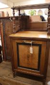 A Victorian inlaid coal purdonium and an Indian folding occasional table