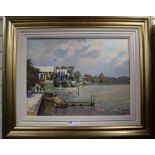 Clive Kidder, oil on canvas, Closed Pavilions, Henley on Thames, signed, 44 x 59cm