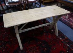 A late 18th / early 19th century pine tavern table W.133cm