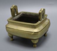 A Chinese bronze fangding censer, 19th / 20th century, archaic mark