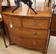 A Regency mahogany bowfront chest W.89cm