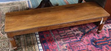 A Victorian mahogany window seat W.134cm