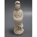 A Chinese Blanc de Chine figure of Guanyin height 26cm