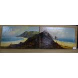 Charles Stanfield, pair of oils on canvas, Cornish beach scenes, signed, 30 x 51cm, unframed