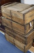 Four vintage Dibben and Sons Poole fishmongers crates W.60cm