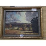 David Mead, oil on canvas board, View of the Downs, signed and dated 1948, 24 x 34cm