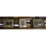 Eight assorted 19th century prints including a set of four Views of The Dyke at Brighton, 24 x 38cm