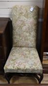 An 18th century and later upholstered high back chair