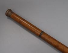 A Victorian walking cane with whisky flask by John Taylor & Company, Glasgow length 88cm