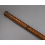 A Victorian walking cane with whisky flask by John Taylor & Company, Glasgow length 88cm