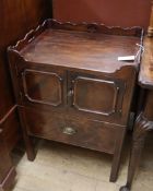 A George III mahogany tray top commode, altered W.56cm