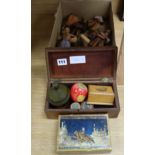 Barley twist Tunbridge ware, other wood wares and Continental treen figures