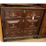 A Jacobean oak chest of drawers W.100cm