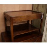 A Georgian style mahogany tray top occasional table, with frieze drawer L.70cm