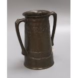 A Tudric pewter loving cup, designed by David Veasey for Liberty & Co, inscribed `For Old Times'