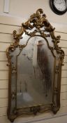 An 18th century style gilt frame wall mirror H.125cm