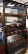 A Globe Wernicke glazed oak five section bookcase W.86cm