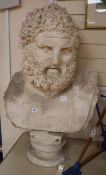 After the Antique, a massive reconstituted stone bust after the Herakles Farnese