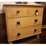 A Victorian pine chest of drawers W.86cm
