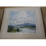 Paul Henry, two colour prints, Irish landscapes, signed in pencil, one unframed, 34 x 40cm