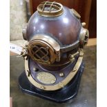 A reproduction copper and brass model diver's helmet, US Navy, Mark V