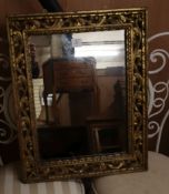 A 19th century carved giltwood rectangular wall mirror W.53cm