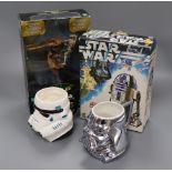 Star Wars - five Hasbro action figures, including three with 'Moviemotion' and Denys Fisher R2D2