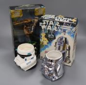 Star Wars - five Hasbro action figures, including three with 'Moviemotion' and Denys Fisher R2D2