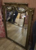A 19th century gesso wall mirror H.118cm