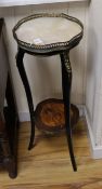 A Louis Philippe gilt metal mounted marble topped jardiniere stand H.81cm