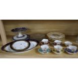 A set of six Worcester blush plates, German tea set and mixed ceramics