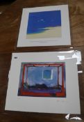 Anthony Fry and John Miller, limited edition prints, Figure in bed and Summer island beach, both