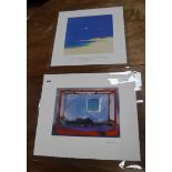 Anthony Fry and John Miller, limited edition prints, Figure in bed and Summer island beach, both