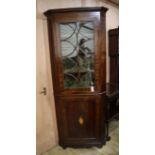 A George III mahogany standing corner cabinet H.206cm