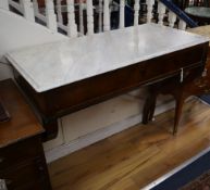 A 19th century Continental console table with marble top W.114cm