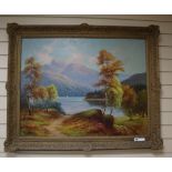 Norman Bagely Wilson, oil on canvas, Loch scene, signed, 70 x 90cm