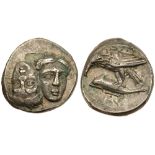 Moesia, Istros. Silver Drachm (5.70 g), 4th century BC. VF