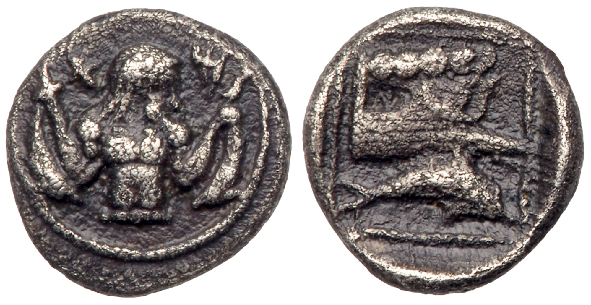 Phoenicia, Arados. Silver Obol (0.66 g), ca. 400-380 BC. VF