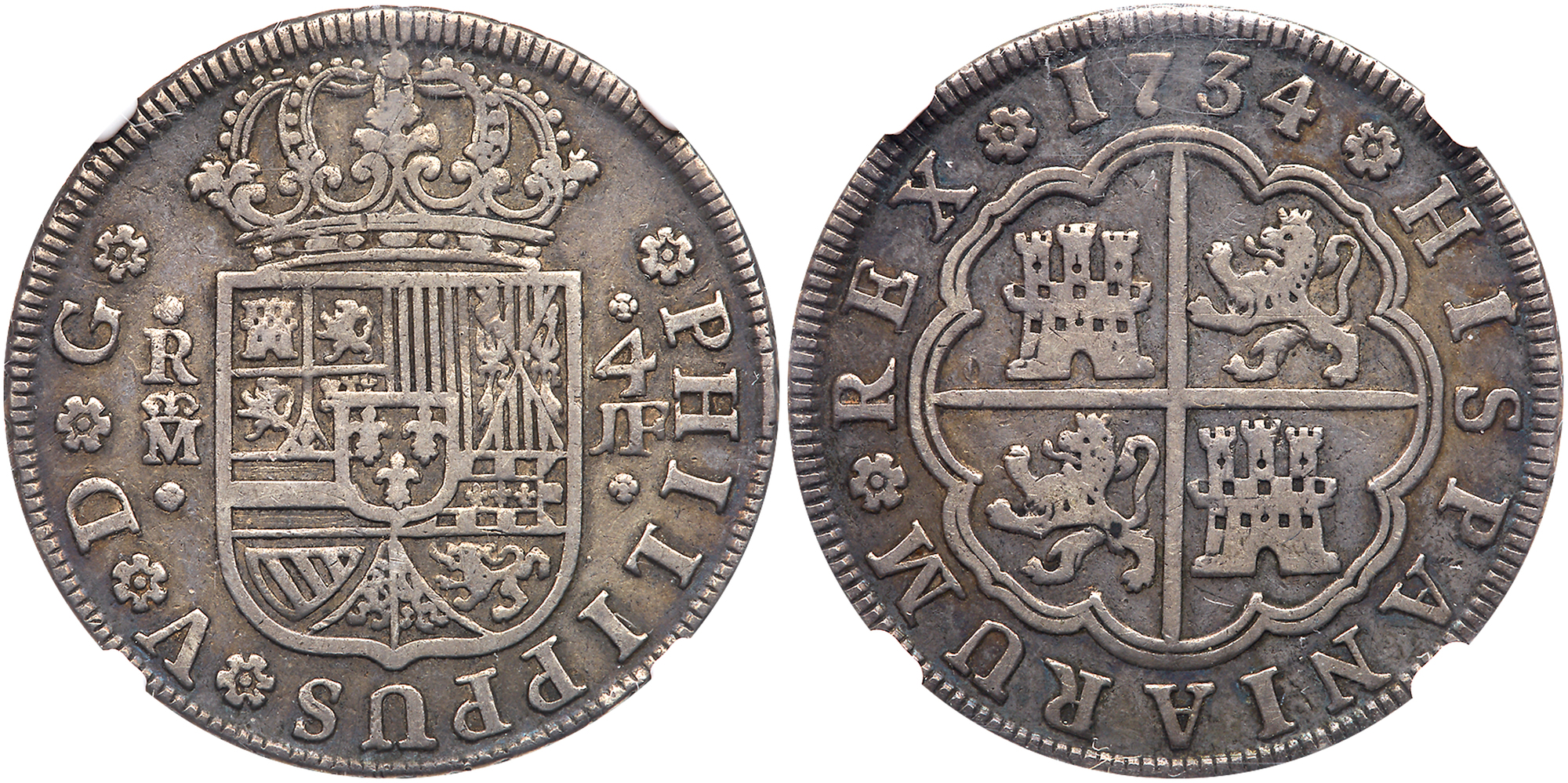 Spain. 4 Reales, 1734-JF (Madrid). NGC VF30