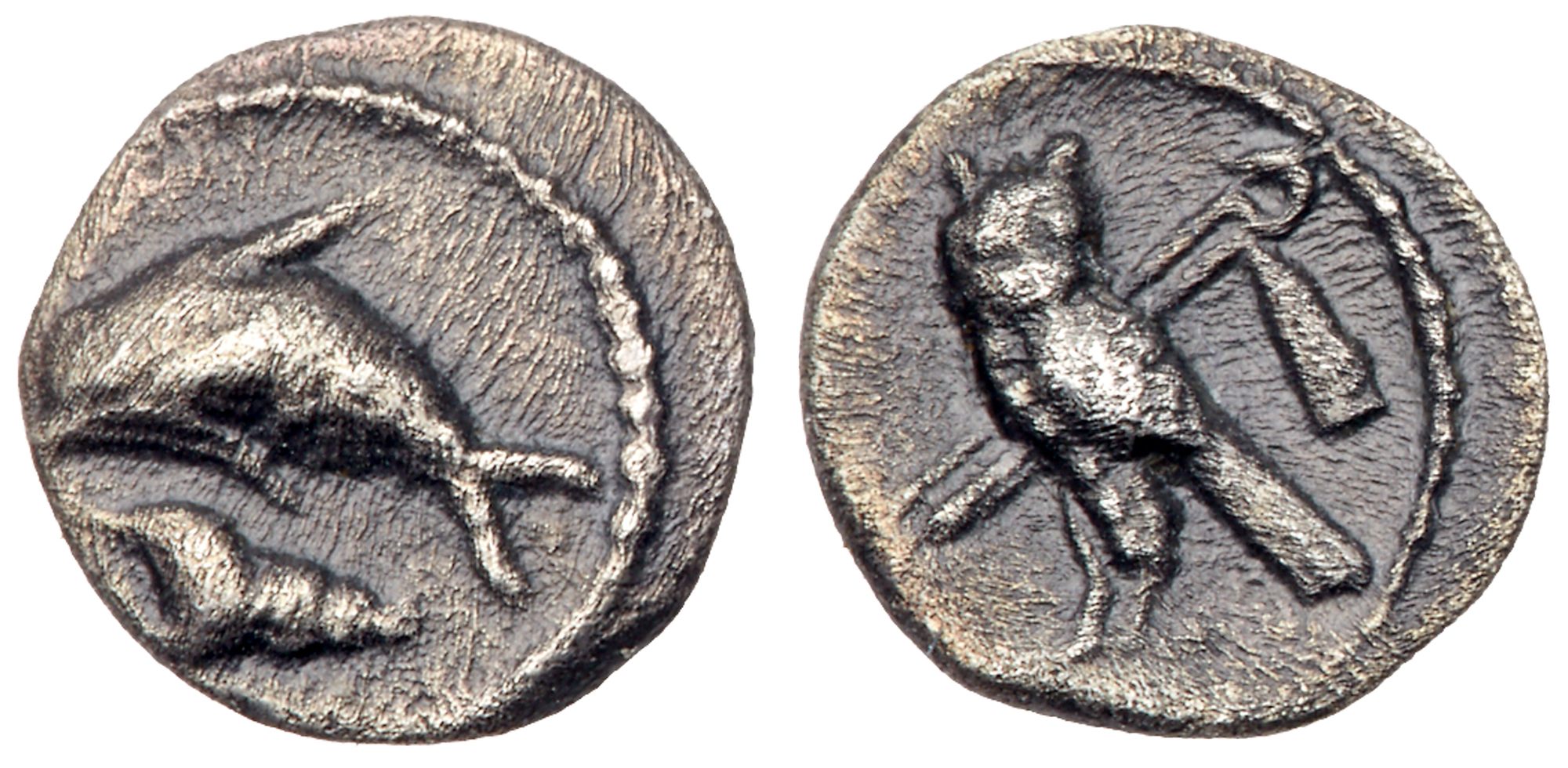 Phoenicia, Tyre. Uncertain king. Silver 1/24 Shekel (0.48 g), ca. 393-311/0 BC. VF