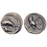Phoenicia, Tyre. Uncertain king. Silver 1/24 Shekel (0.48 g), ca. 393-311/0 BC. VF