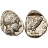 Attica, Athens. Silver Tetradrachm (17.18 g), ca. 454-404 BC. EF