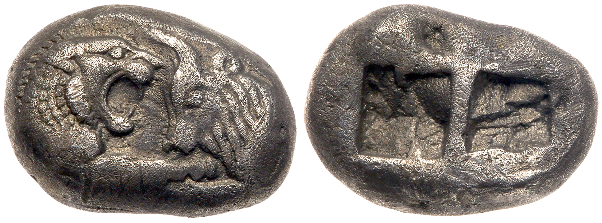 Lydian Kingdom. Kroisos. Silver Stater (10.44 g), ca. 560-546 BC. VF