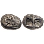 Lydian Kingdom. Kroisos. Silver Stater (10.44 g), ca. 560-546 BC. VF