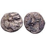 Cilicia or Samaria, Uncertain mint. Silver Hemiobol (0.35 g), 4th century BC. VF